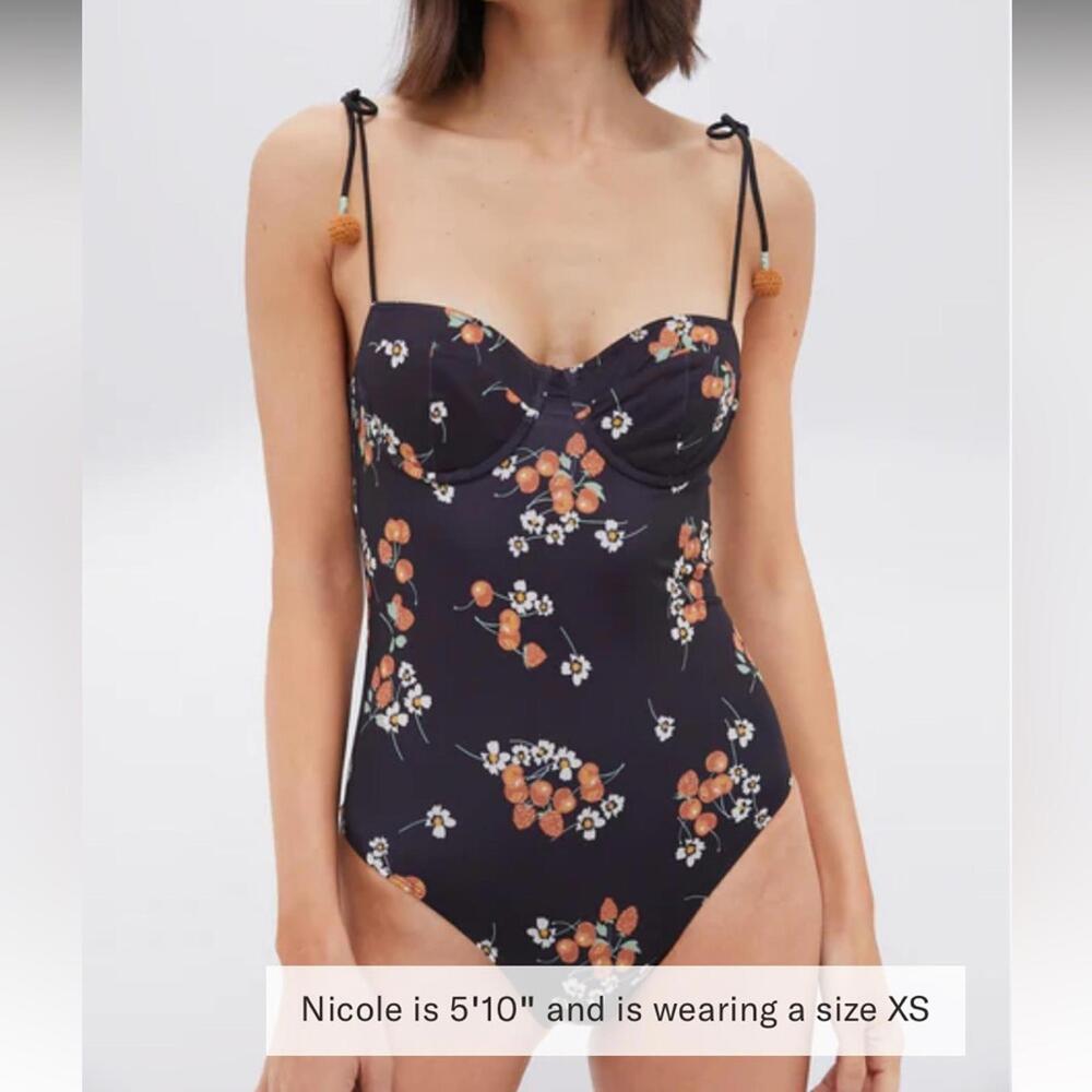 Sea New York Cerise Cherry Bustier One Piece Swimsuit Size S